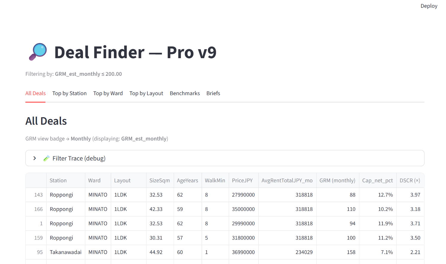 Deal Finder Pro interface